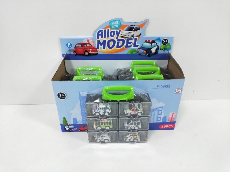 Assembled Wooden Box Graffiti Boilback Alloy Cartoon City Bus Taxi School Bus Car 6 Models 36 Only