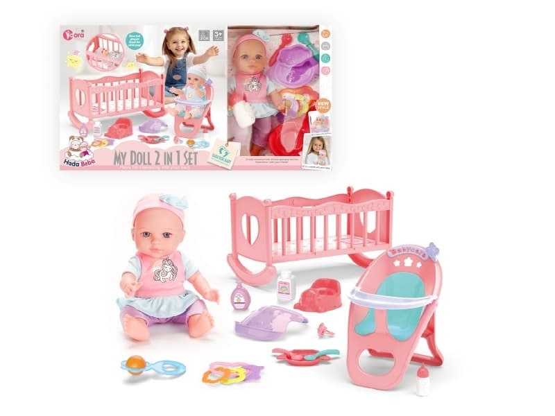 12-Inch Doll 2-In-1 Set (Bed + Chair)
