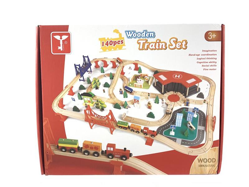Wooden Rail Train Toy 140pcs