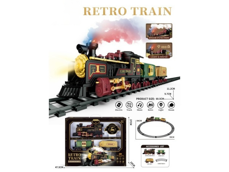 Retro Electric Track Steam Train