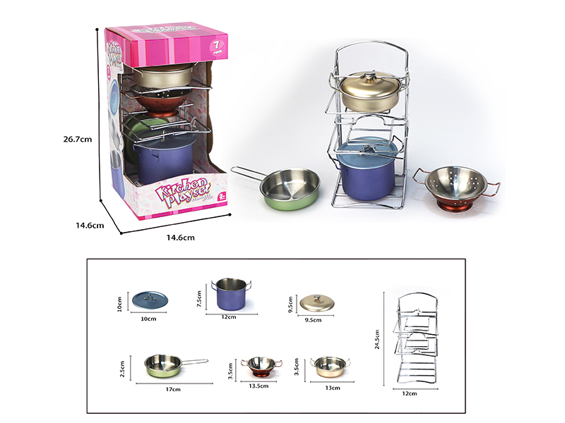 Stainless Steel Tableware Play Set 7PCS