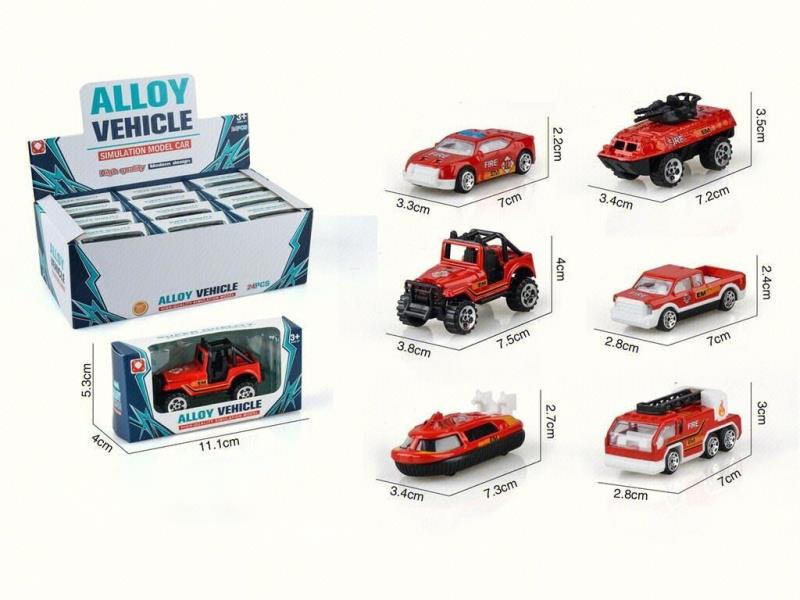 6 Types Of Sliding Fire-Fighting Alloy Vehicles (24Pcs)