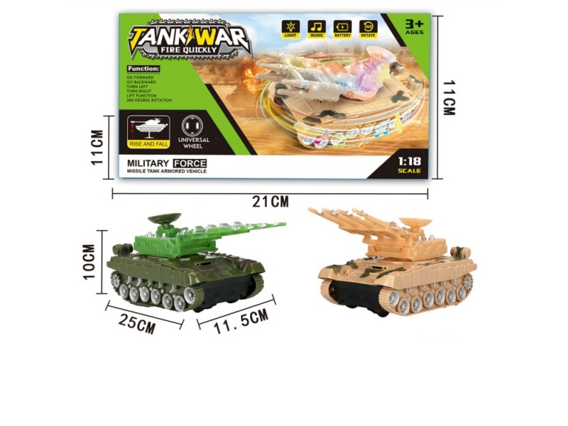 Electric Universal Tank Rocket Launcher  With Light And  Music