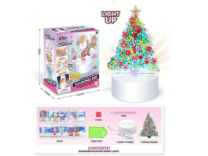 Diamond Painting Christmas Trees LED Night Light