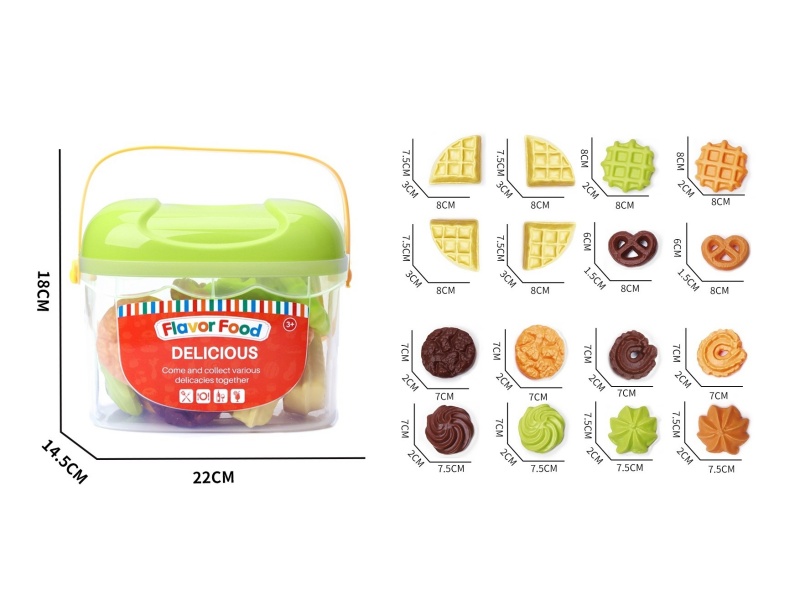 Play House Simulation Cookie Storage Bucket (16Pcs)