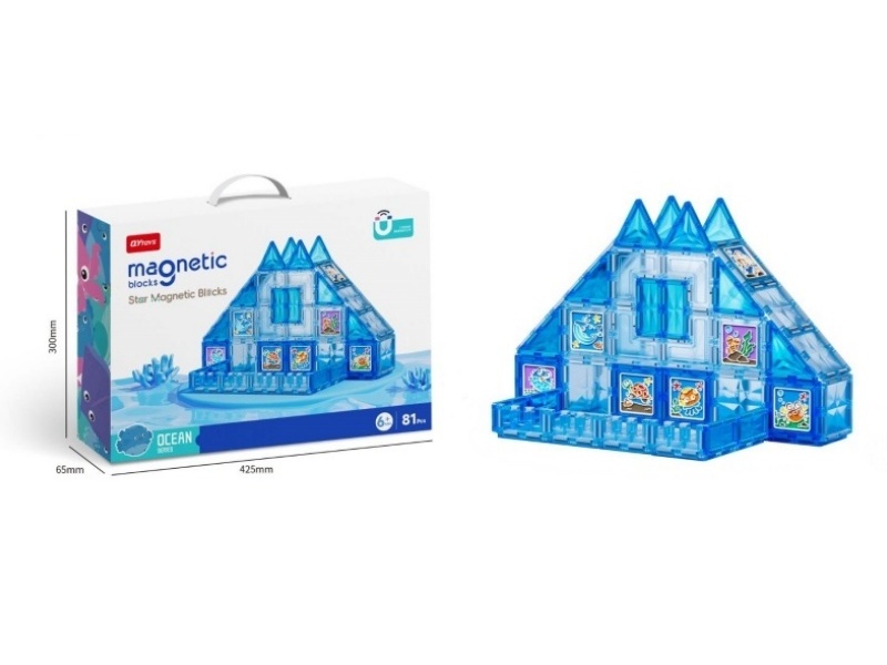 Ocean Color Window Magnetic Building Blocks -81P