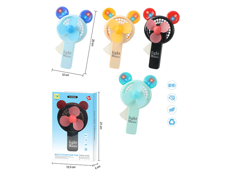 Cartoon Hand-Pressed Fan With Lights And Music 1pcs
