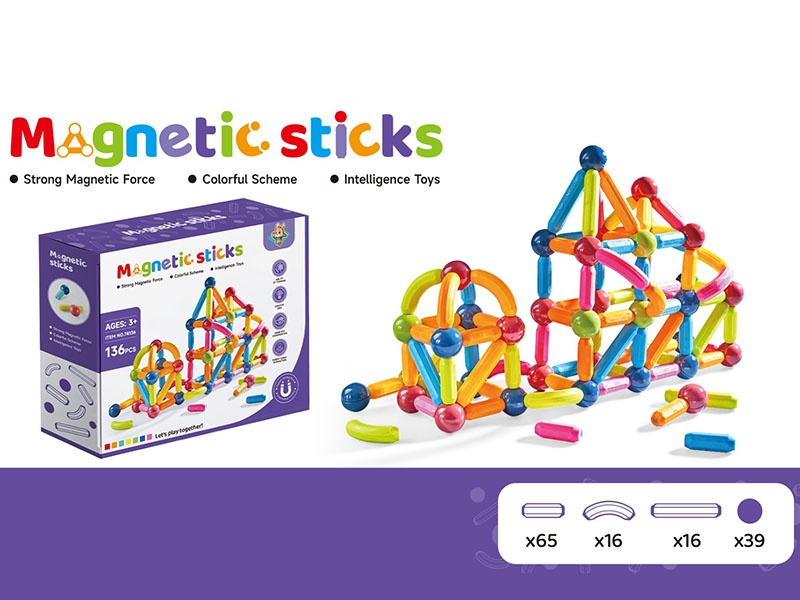 Magnetic Sticks Building Blocks 136pcs