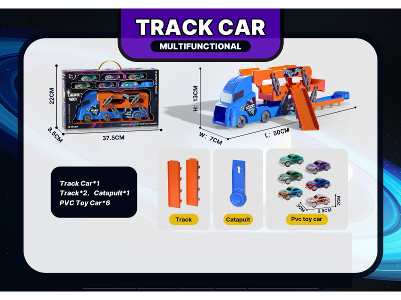 Track Storage Container Truck Blue And Orange
