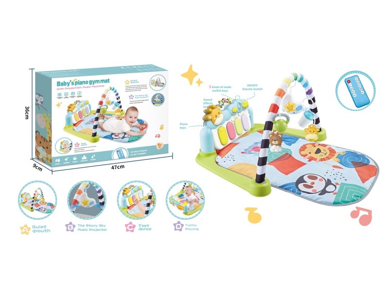 Animal Geometric Oval Pedal Guitar Fitness Stand (With Remote Control Moon Projection Night Light)