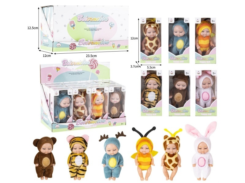 4-Inch Solid Sleeping Dolls (12-Piece Set)