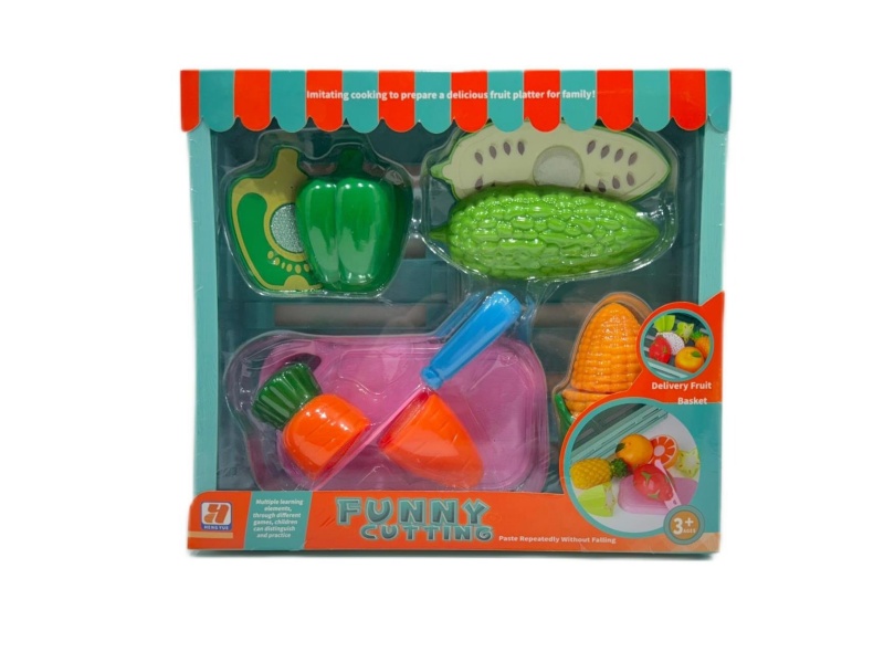 Simulated Wooden Frame Cutter Fun Vegetable House Set 10 Pcs.