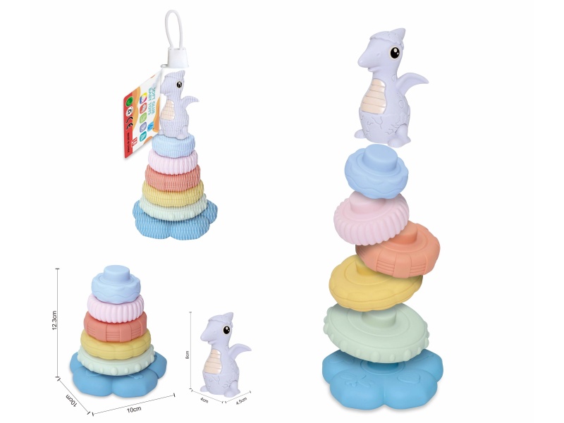 Soft Plastic Dinosaur Stacking Toy 7pcs