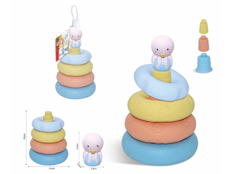 Soft Rubber Stacking Ring Finger Doll Set(Sea Animal) 8PCS
