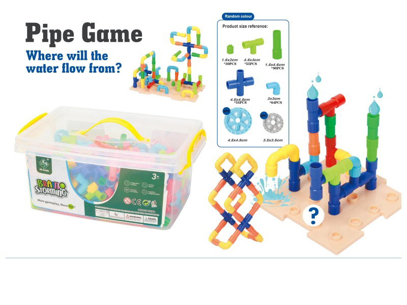 310 Pieces Of Water Pipe Assembly Building Blocks With Wheels And Base Plates - Diy Assembly Of Building Block Educational Toys, Early Education And Parent-Child Interaction