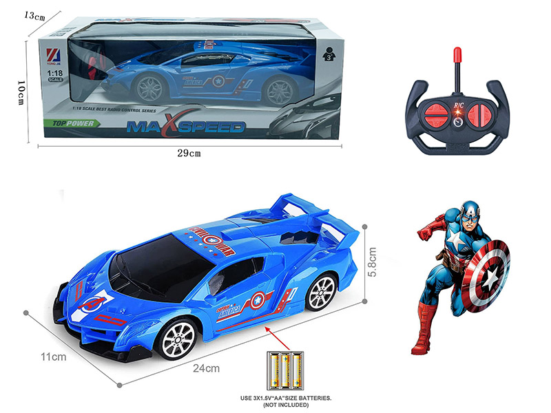 1:18 4-Channel Remote Control Lamborghini Car With 3D Lights(Captain America)