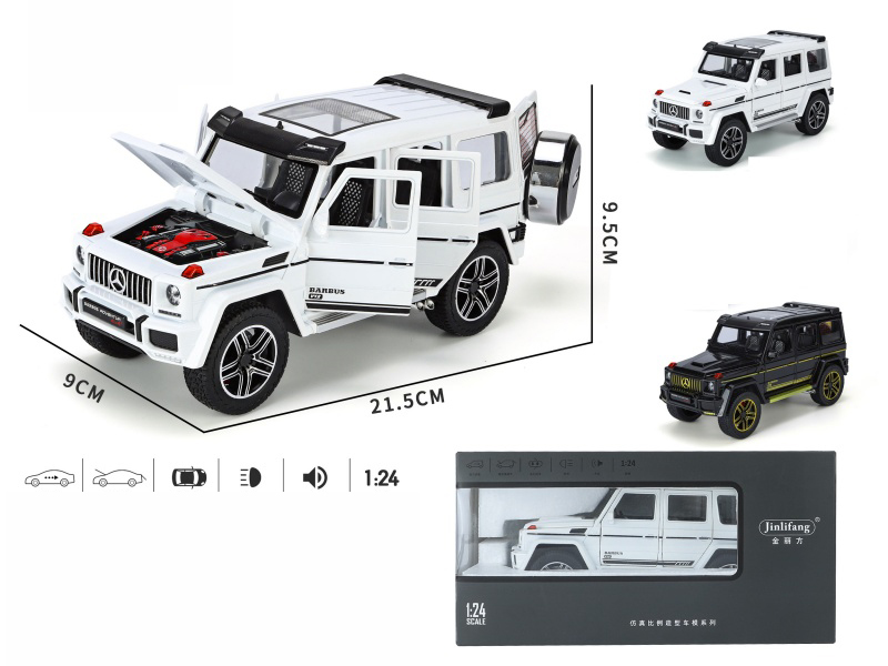 1:24 Benz G-Class Streetcar Version Pull Back Alloy Six-Door Car Model With Sound And Lights