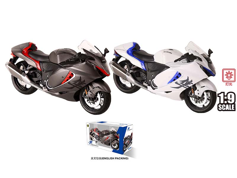 1:9 Suzuki Hayabusa Slide Alloy Motorcycle Grey/Black