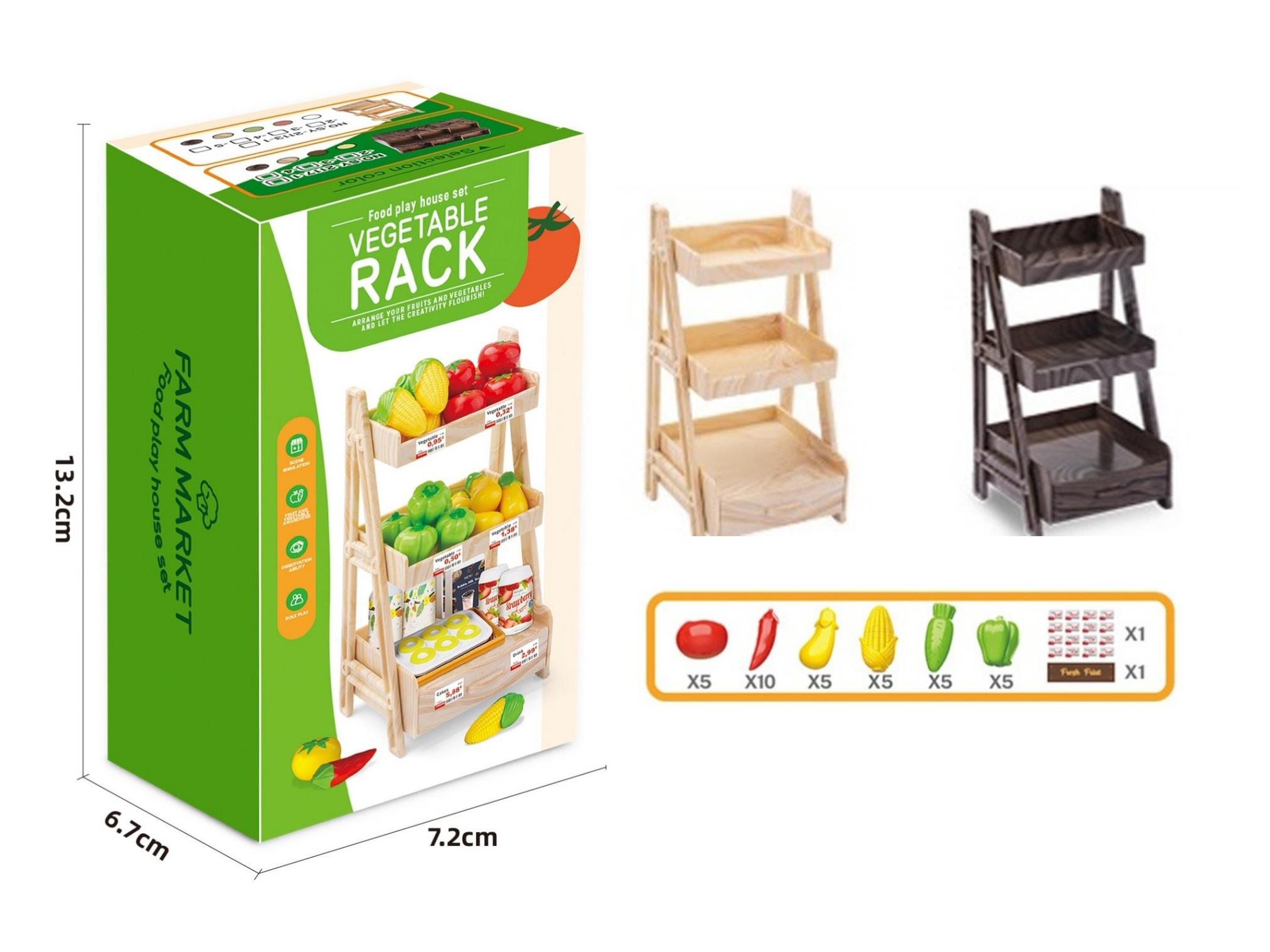 Vegetable Rack With Solid Color Vegetable Set