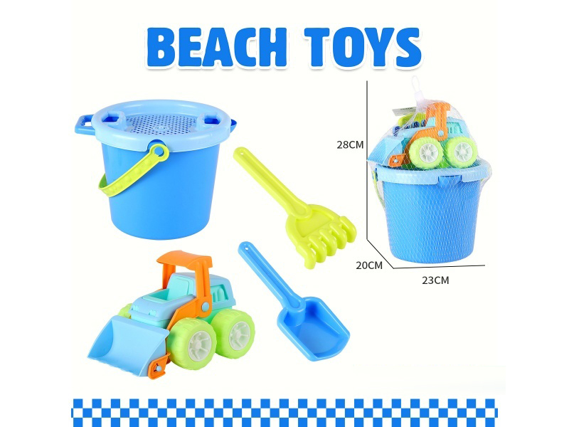 Beach Bucket Bulldozer Shovel Tools, 5 PCS