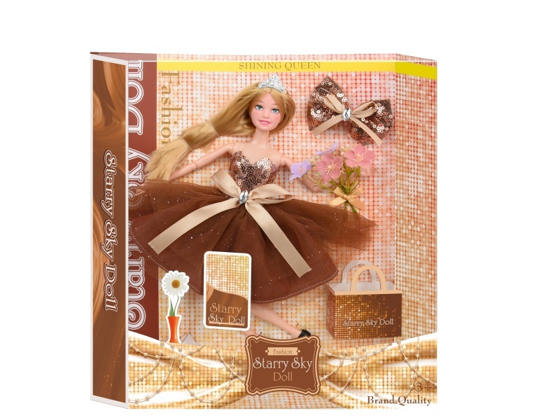 11.5-Inch 11-Joint Sequin Brown Series - With Crown - Realistic Bouquet - Exquisite Handcrafted Sequin Hairpin