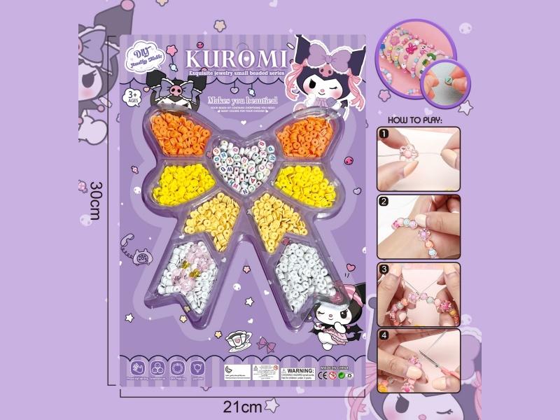 Kulomi Diy Beaded Jewelry Bow With Multiple Colored Beaded Ribbons And 2 Threads