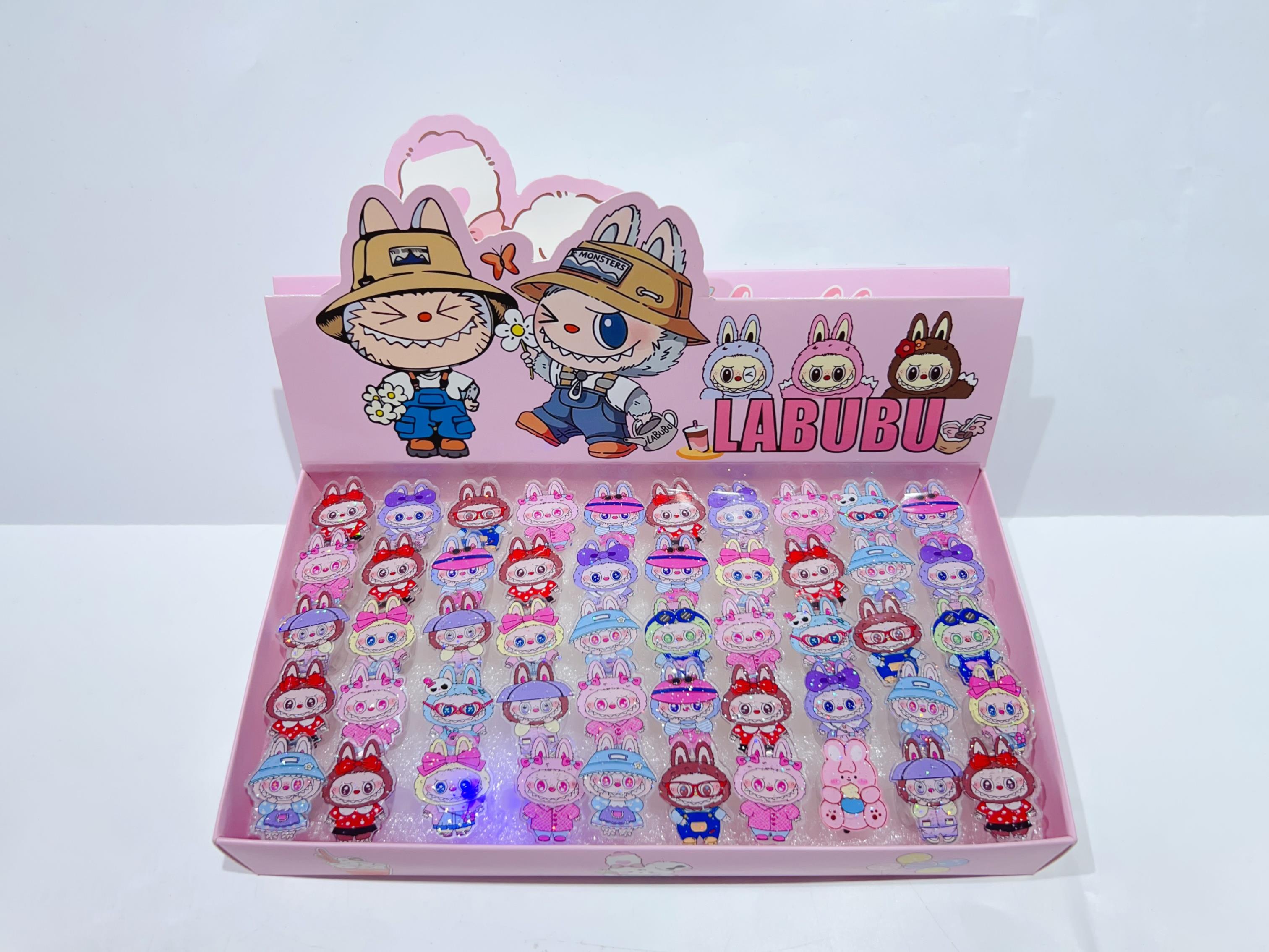 Labub Glitter Rings (50 Pieces）