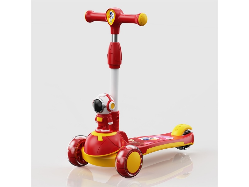 Cartoon One-Button Foldable Scooter For Kids
