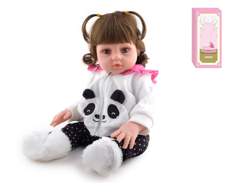45cm Soft Plastic Reborn Doll(Wig Sheath)With Feeding-Bottle, Magnetic Pacifier, Diaper, Birth Card
