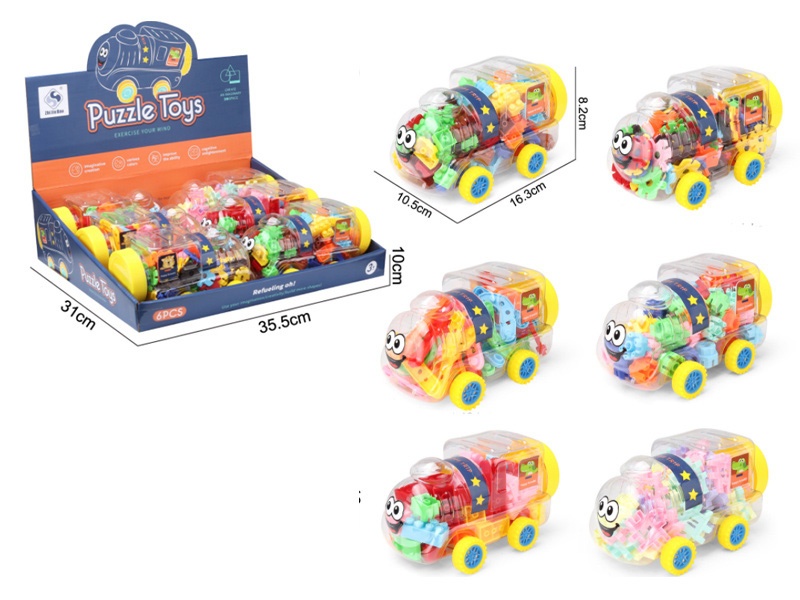 6 Types Of Small Train Building Blocks Mixed Together - Diy Building Block Educational Toys, Building Block Educational Building Blocks, Early Education, Parent-Child Interaction