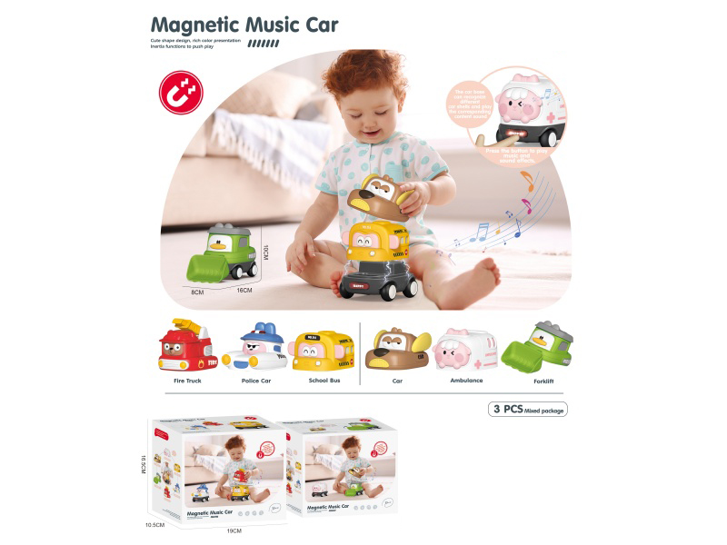 Magnetic Inertia Music Car (2 Models Mixed)
