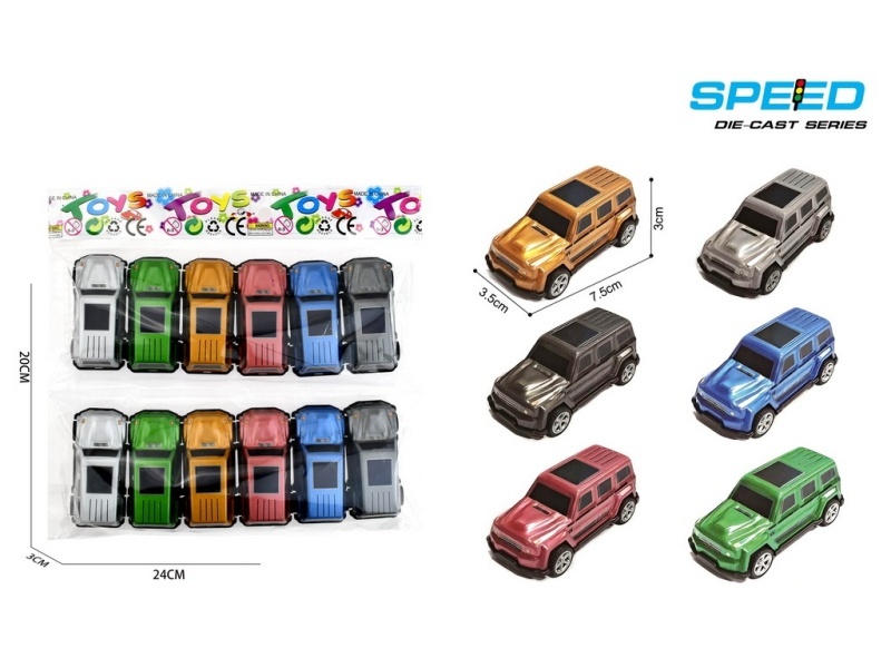 Pull Back Iron Off-Road Vehicles 12pcs