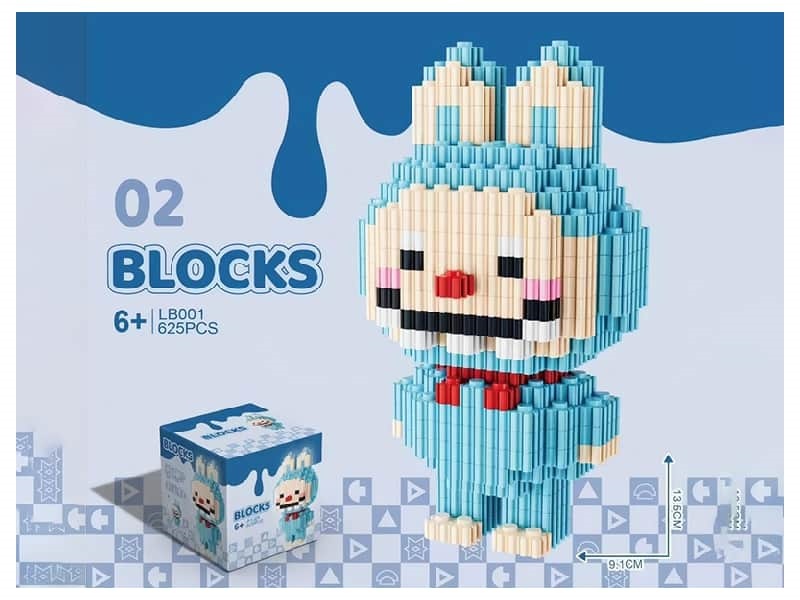 Small Labubu - Pink Blue Building Blocks 625Pcs
