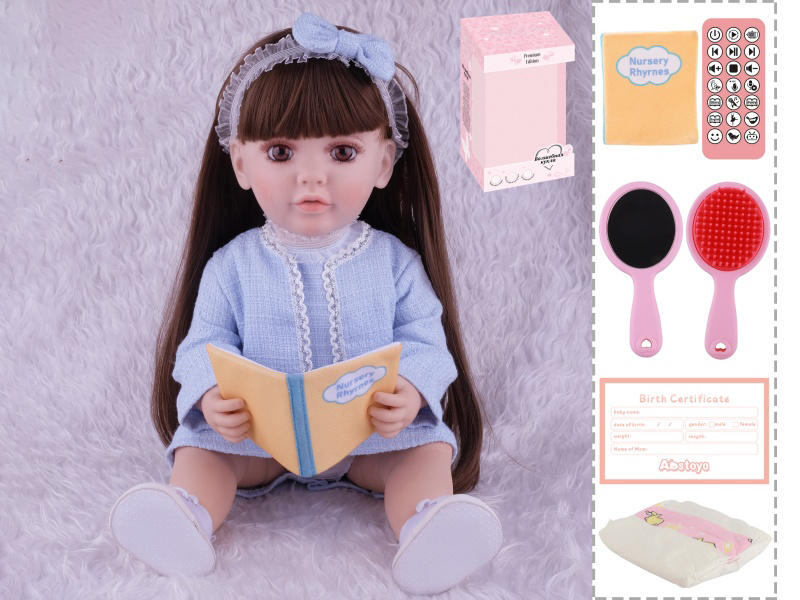22-Inch Bionic Smart Rebirth Doll, Capable Of Bionic Shaking Of The Head, Raising Of The Hand, Mouth Movement To Speak, Intelligent Dialogue, Recording, Imitating The Tongue, Oral Skills, Dance Music