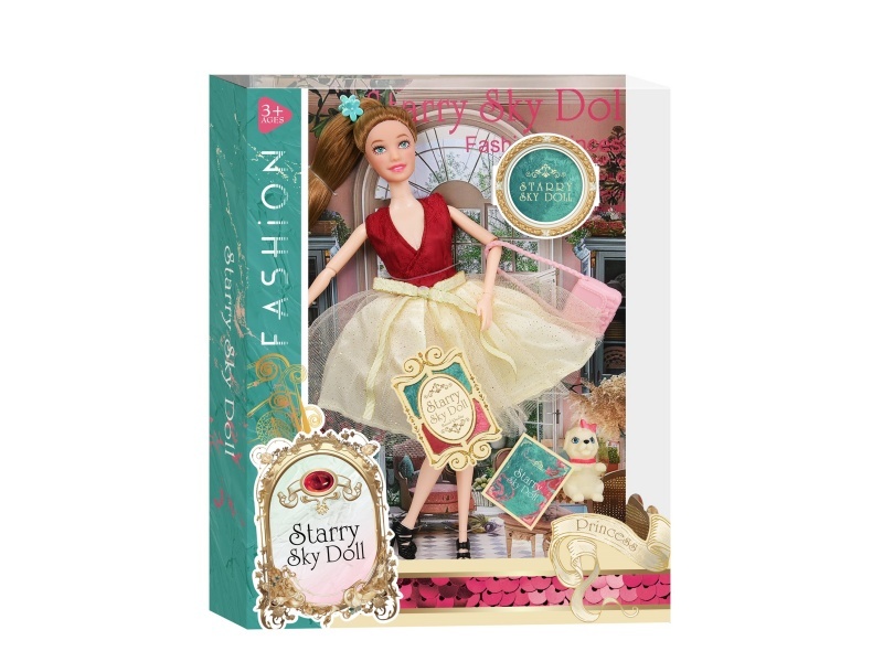 11.5-Inch 11-Joint Elegant And Fashionable Princess - 1 Piece Hair Clip - Plastic Bag - Soft Rubber Pet Dog