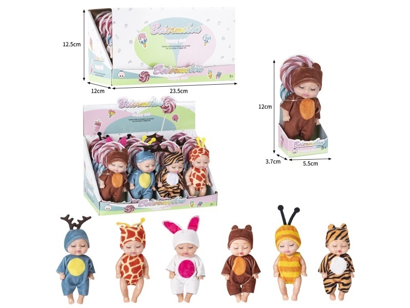 4-Inch Solid Sleeping Dolls (12-Piece Set)