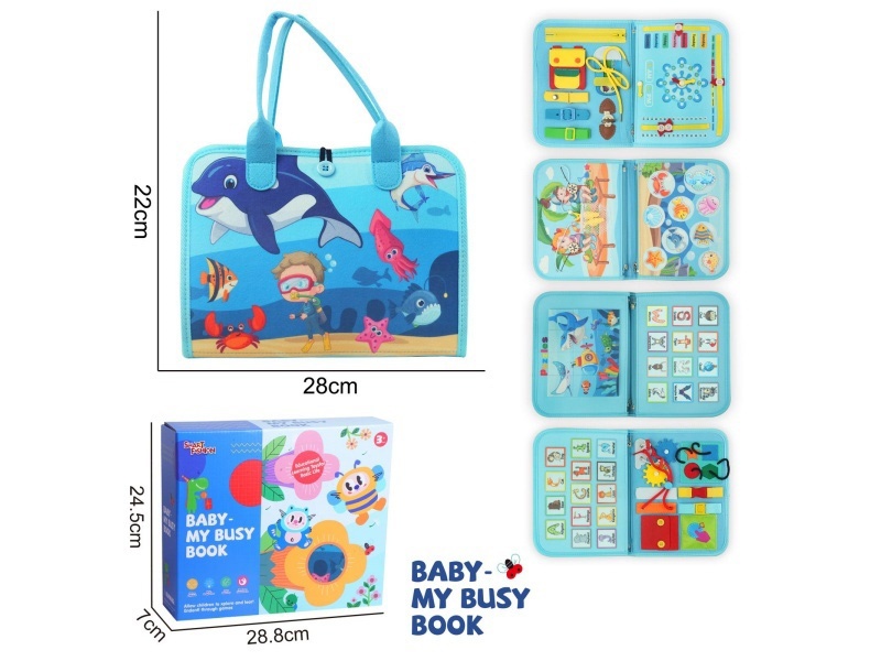 Montessori Early Childhood Education And Intelligence Development - Felt 5-Page Fishing Busy Edition