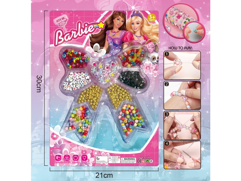 BaBy Diy Beaded Jewelry Bow With Multiple Colored Beaded Ribbons And 2 Threads