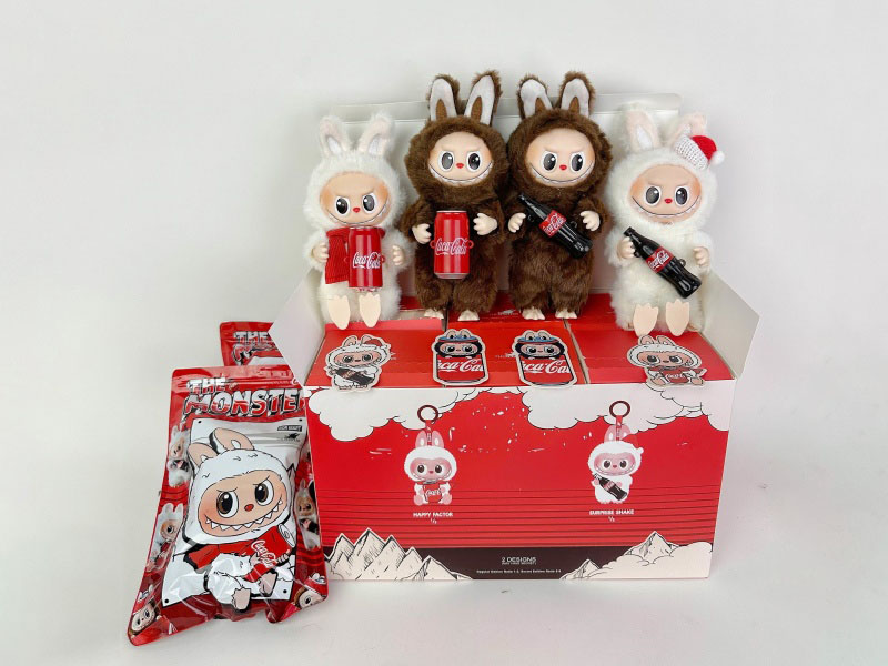 Labu Coca-Cola Plush Toy Blind Box Pendant 9-Inch Solid 13-Joint Three-Bag Plush Figurine (6 Pieces)