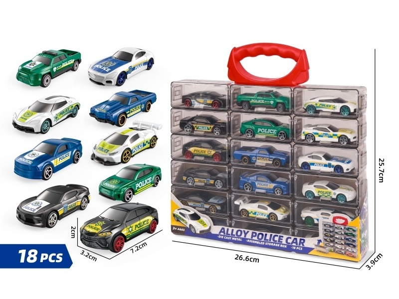 1:64 Sliding Alloy Police Car (18 Units)