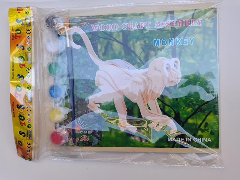3D Wooden Puzzle DIY Color Drawing Toy
