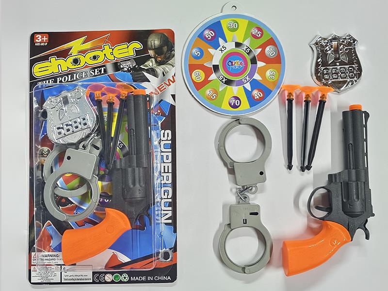 Solid-Color Revolver Needle Gun With Handcuffs, Police Badge, Target