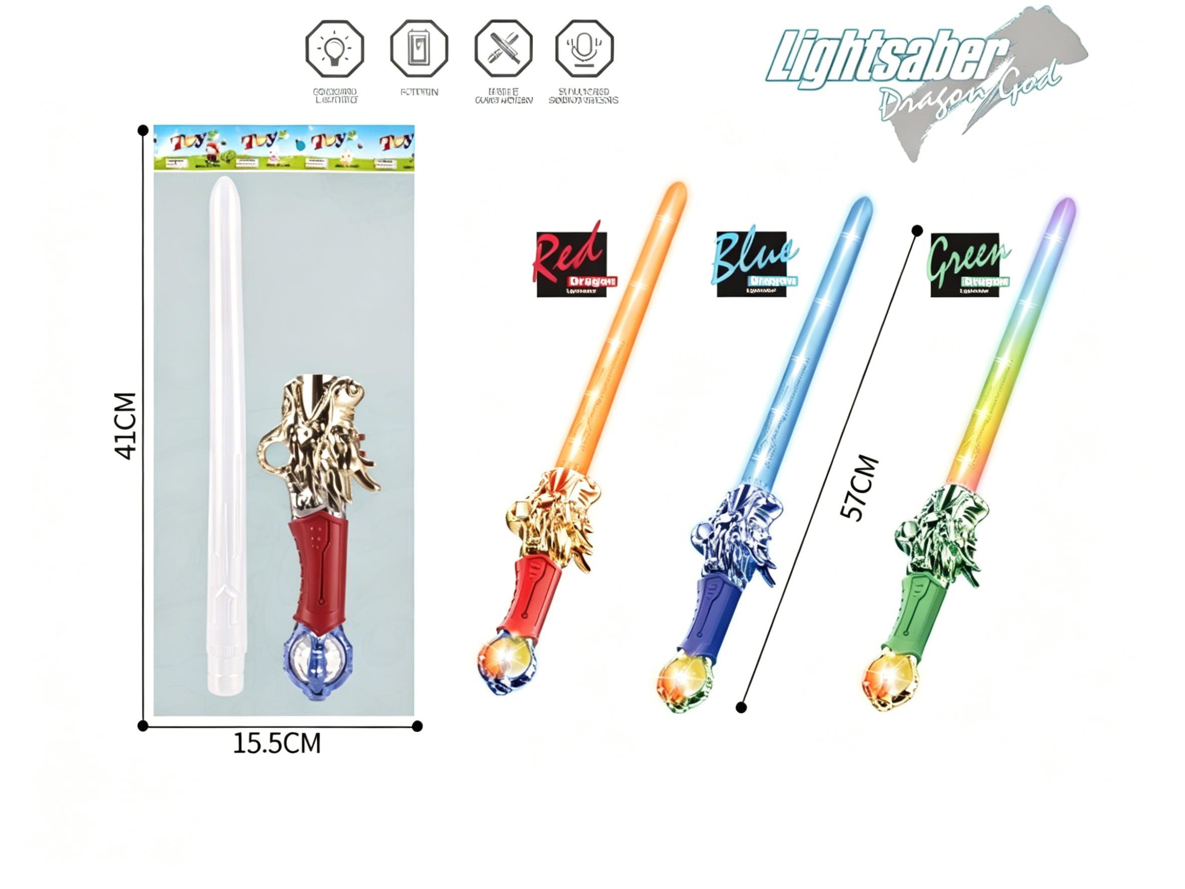 Dragon God, Light Sword And Staff Are Mixed In Three Colors