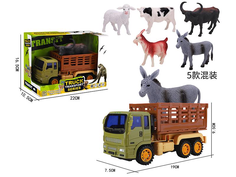Friction Animal Transport Truck Set