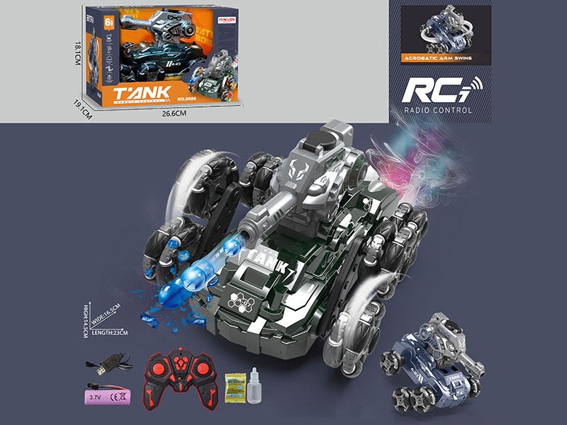 Remote Control Six Wheel Stunt Water Bomb Tank