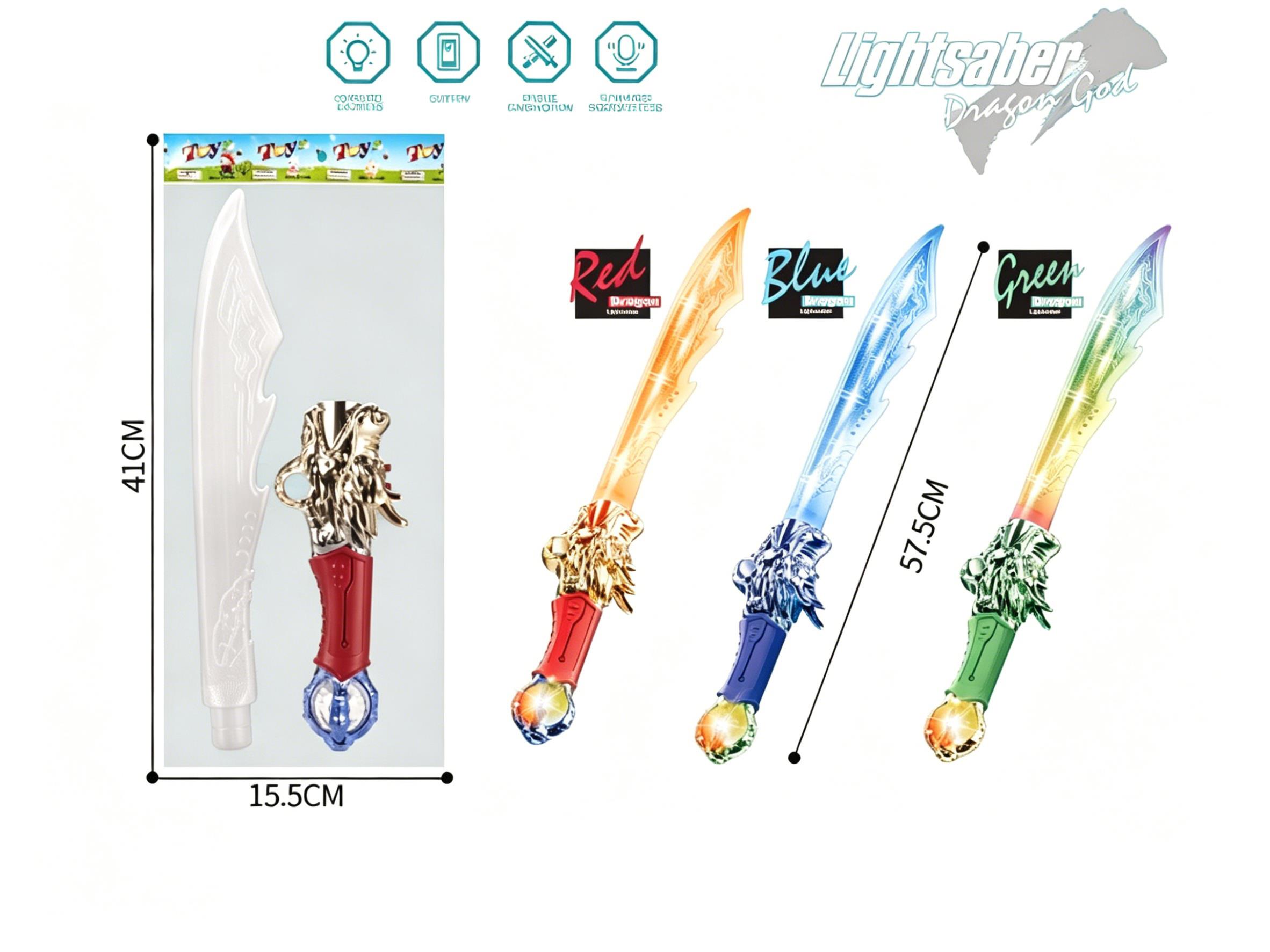 Dragon God, A Mixed Set Of Three Colors Of Light Sword And Knife
