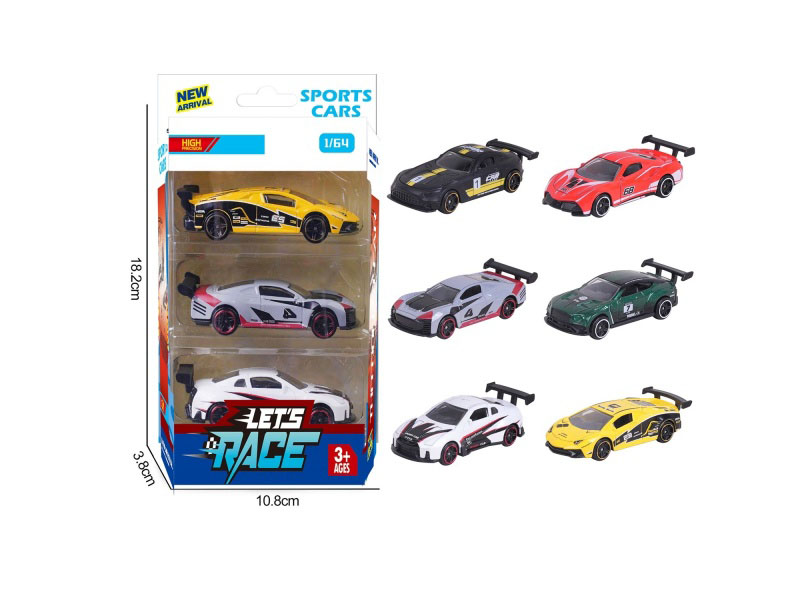 3 Pieces Of 6 1:64 Alloy Vehicles
