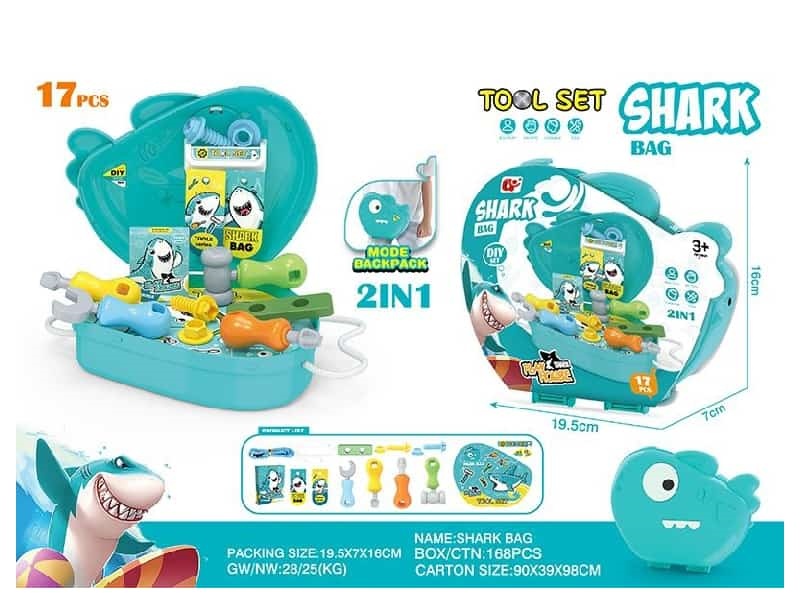 Cartoon Shark Tool Set Backpack