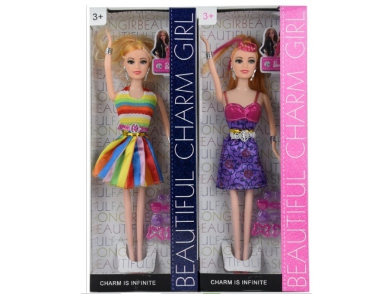 Two Sets Of 11.5-Inch Solid Fashion Doll Straps With Blister Accessories Are Mixed