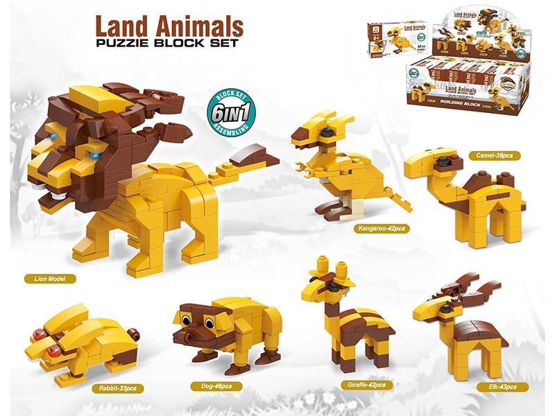 6-In-1 Animal Series Small Lego-Style Building Blocks
